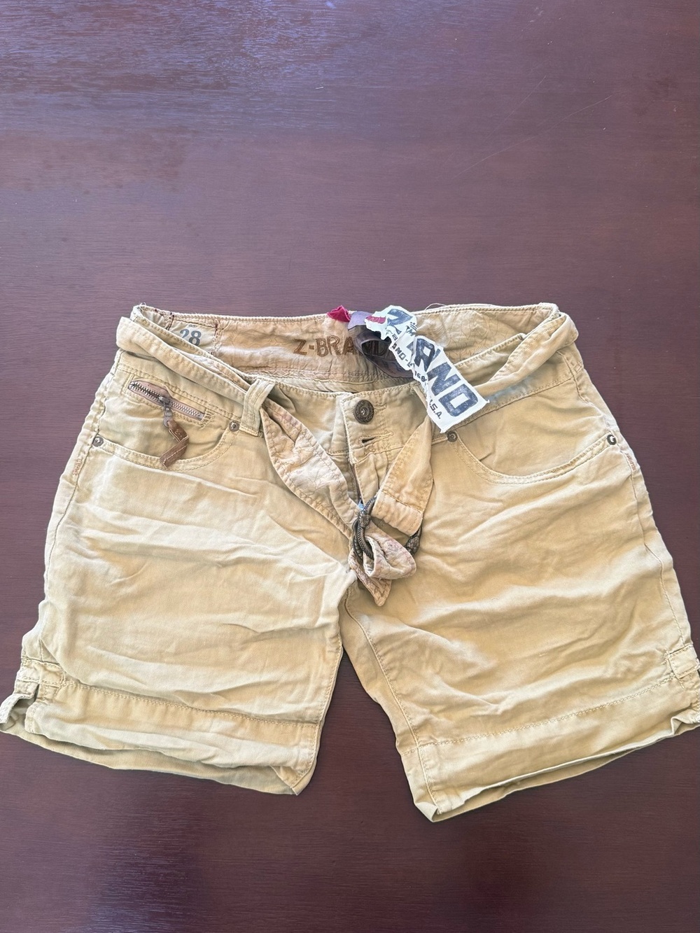 Women's Tan Cargo Shorts with Utility Pockets